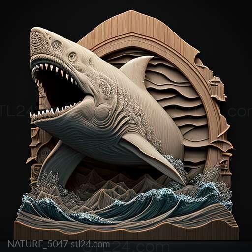 Nature and animals (st Megalodon 3, NATURE_5047) 3D models for cnc